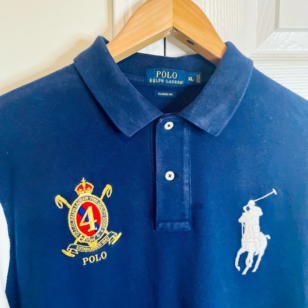Polo by Ralph Lauren Blue Polo Shirt with Embroidered Logo - Picture 9 of 15